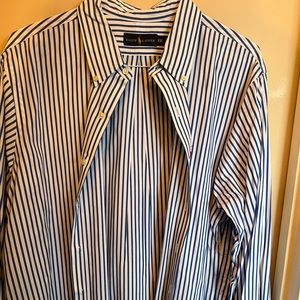 ralph lauren xxl blue and white stripe oxford